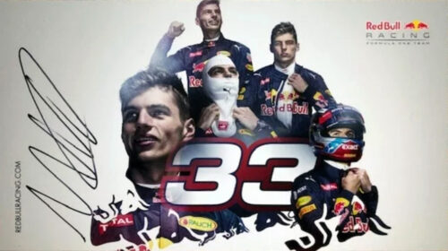Max Verstappen Signed Red Bull Card