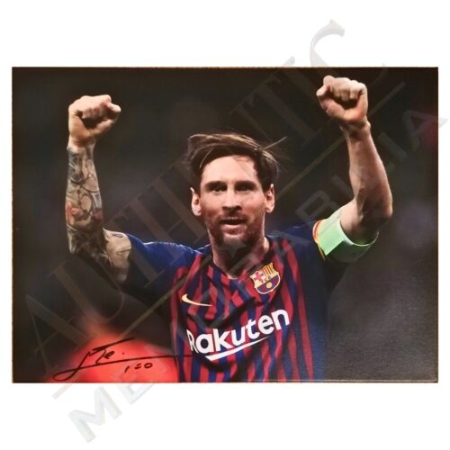 Messi Signed Celebration Canvas